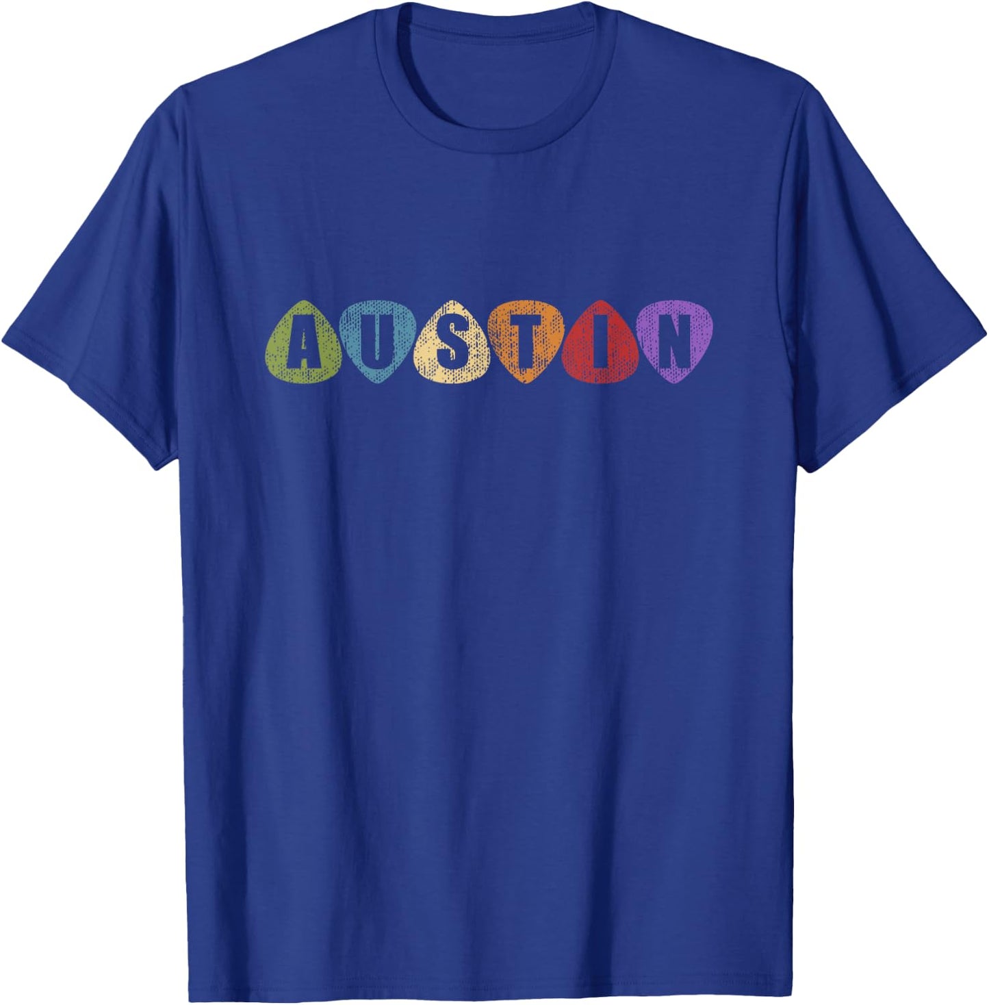 Austin Texas Music Guitar Picks Men Women TX T-Shirt - T-Shirt | Royal