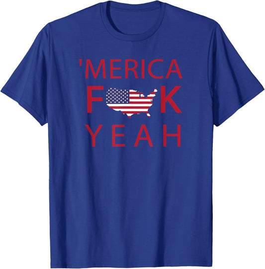 'Merica fk yeah! Funny american patriot 4th of July Kids Men T-Shirt - T-Shirt | Royal
