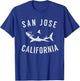 San Jose California T Shirt Shark CA Souvneirs T-Shirt - T-Shirt | Royal