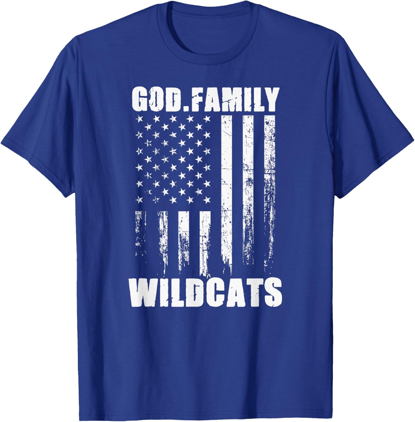 El Dorado Wildcats God. Family. Vintage USA Flag T-Shirt - T-Shirt | Royal
