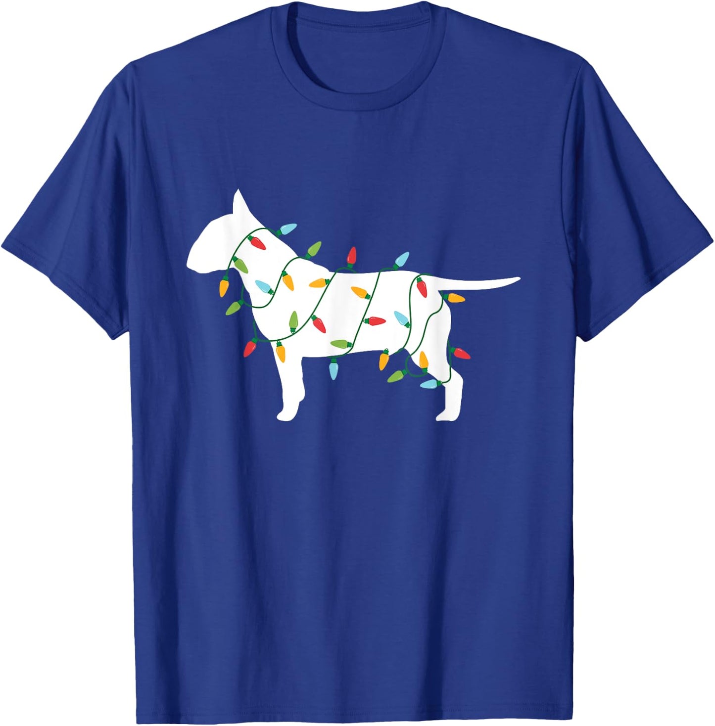 Christmas Lights Bull Terrier T Shirt Gifts for Dog Lovers Men Women Kids T-Shirt - T-Shirt | Royal