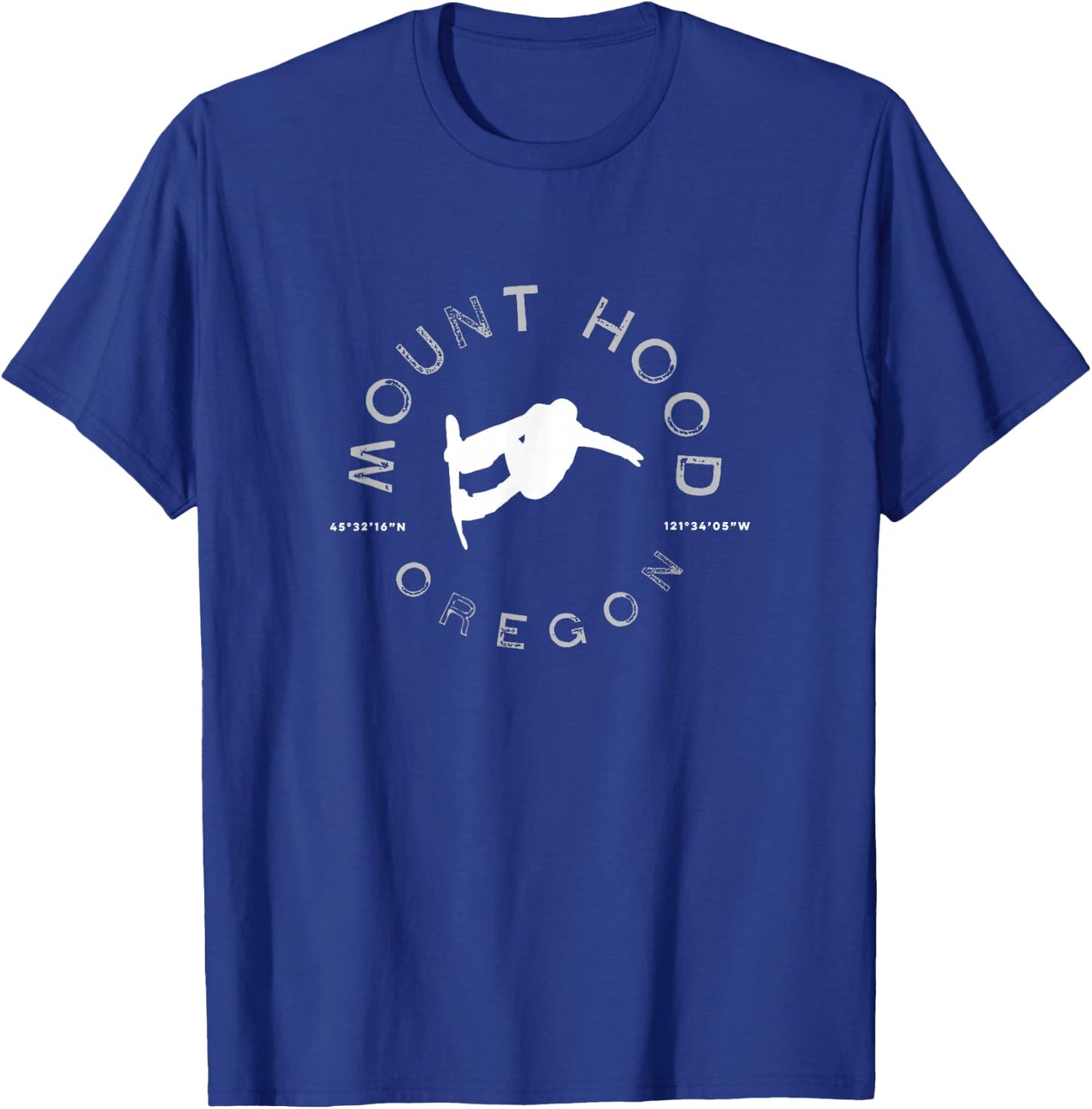 Mount Hood Oregon Graphic Vintage Snowboarding T-Shirt - T-Shirt | Royal