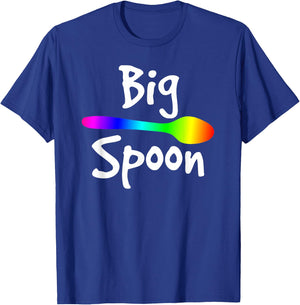 Rainbow Big Spoon Little Spoon Matching Gay Couple T-Shirt - T-Shirt | Royal