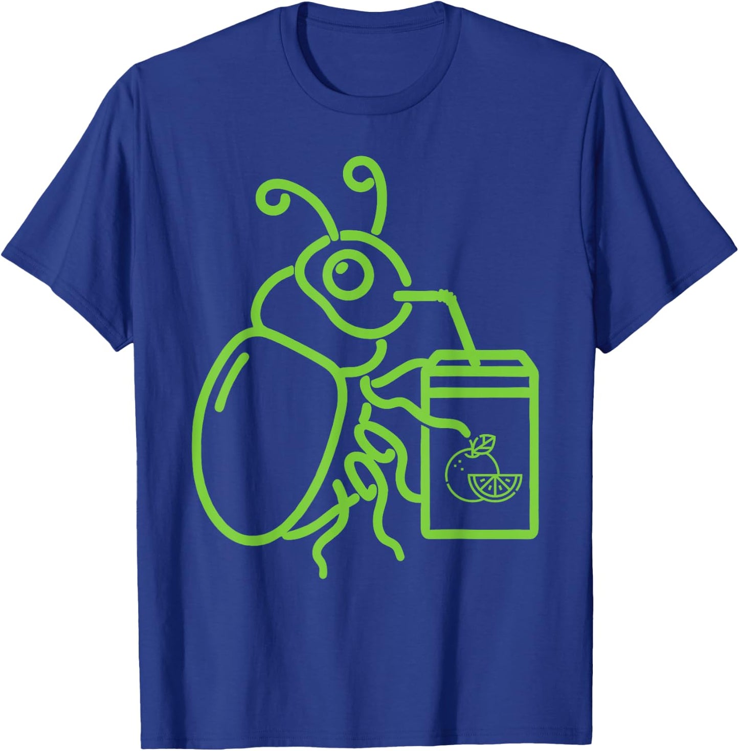 Funny Halloween Graphic Green Halloween Beetle drink Juice T-Shirt - T-Shirt | Royal