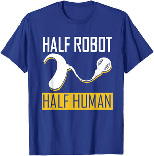 Half Robot Half Human For Cochlear Implant Awareness T-Shirt - T-Shirt | Royal