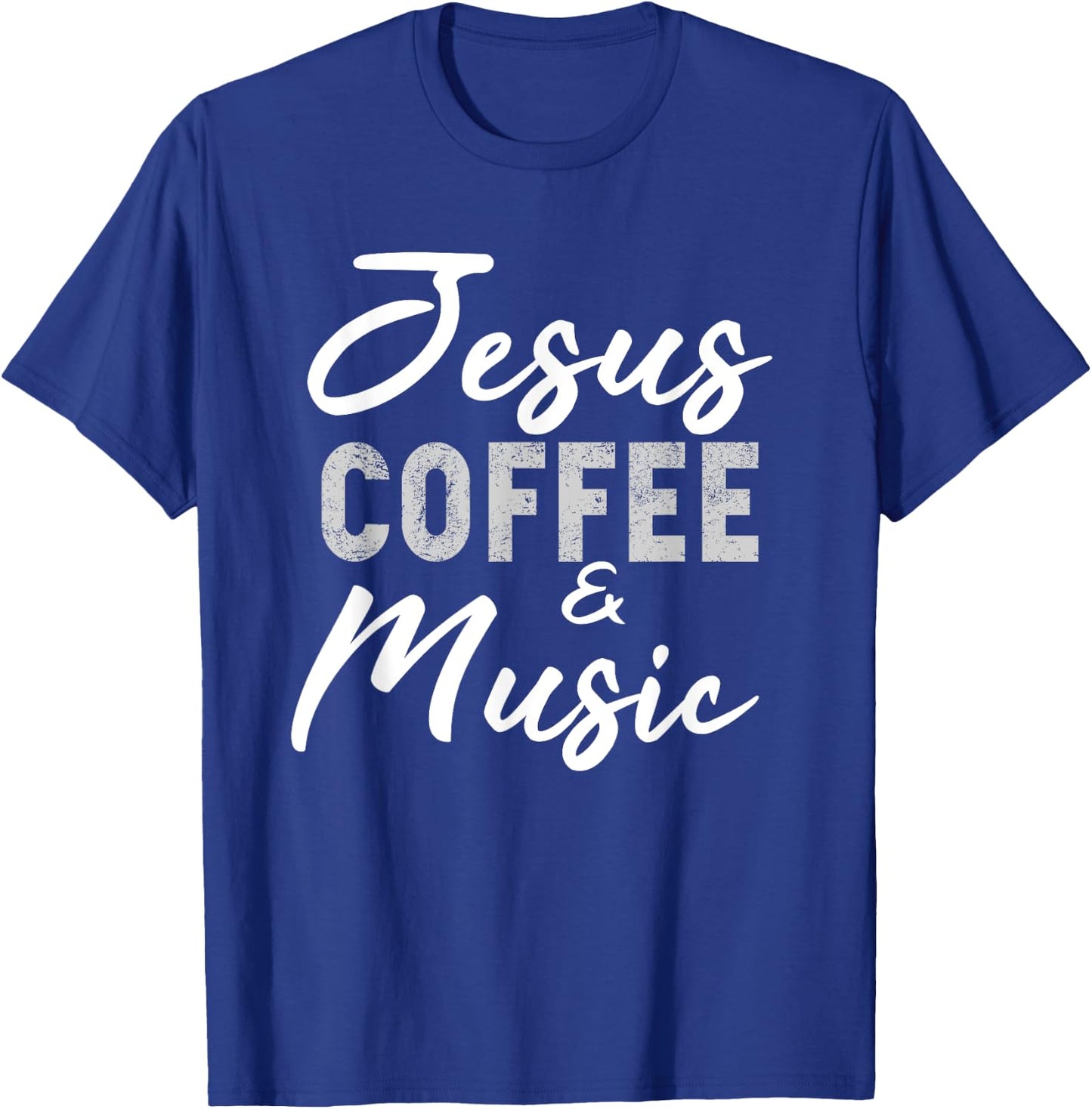 Jesus Coffee and Music Funny Musician Christian Band Gift T-Shirt - T-Shirt | Royal