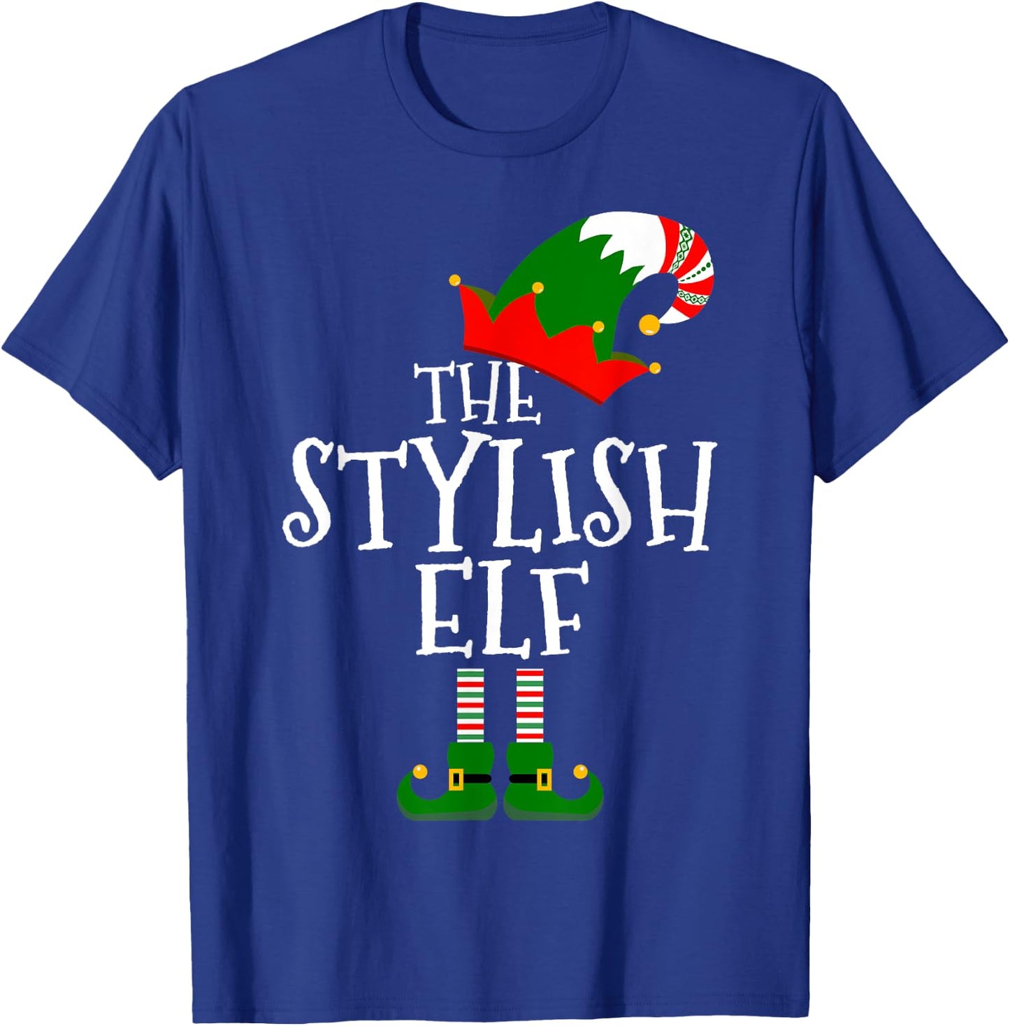 Funny The Stylish Elf Matching Family Group Gift Christmas T-Shirt - T-Shirt | Royal