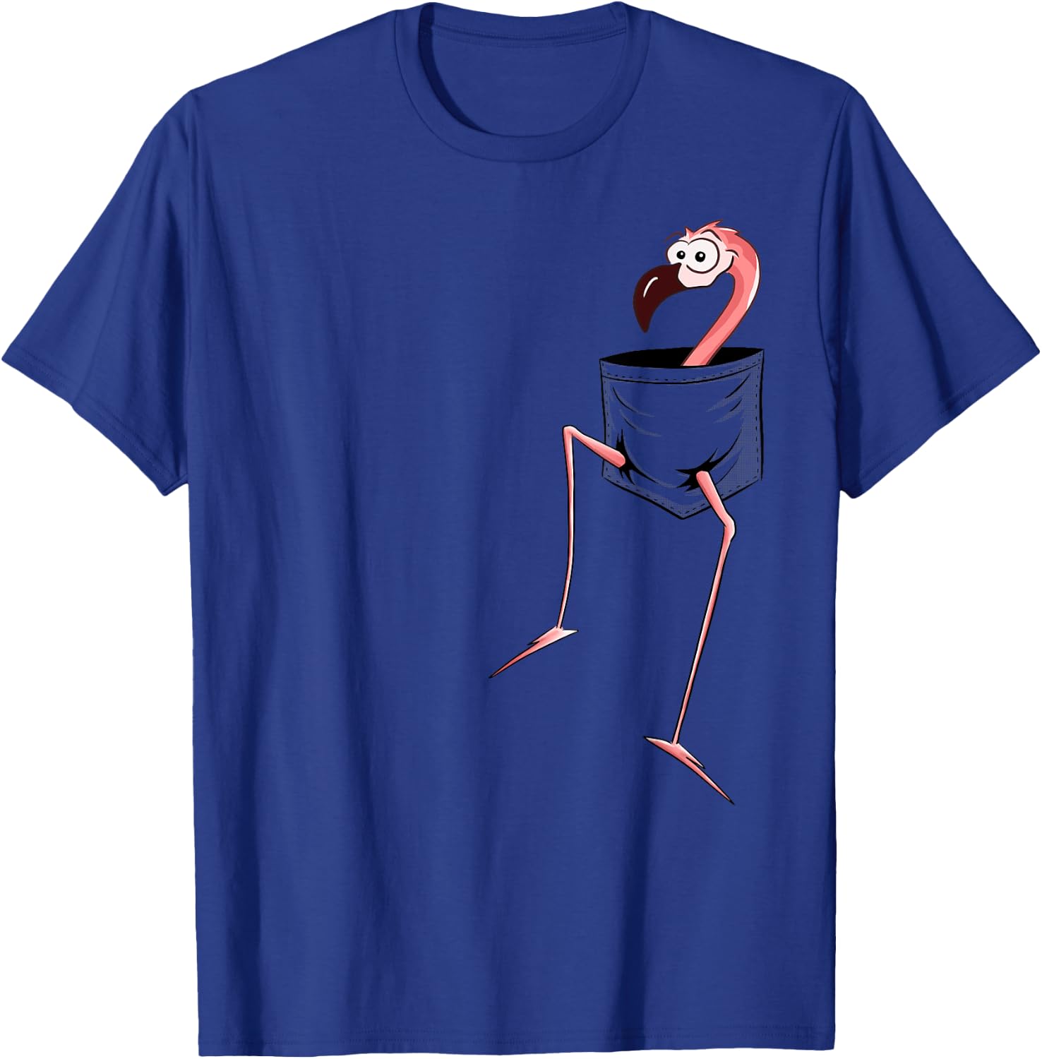 For Flamingo-Lovers l Fancy Pink Flamingo In A Pocket T-Shirt - T-Shirt | Royal