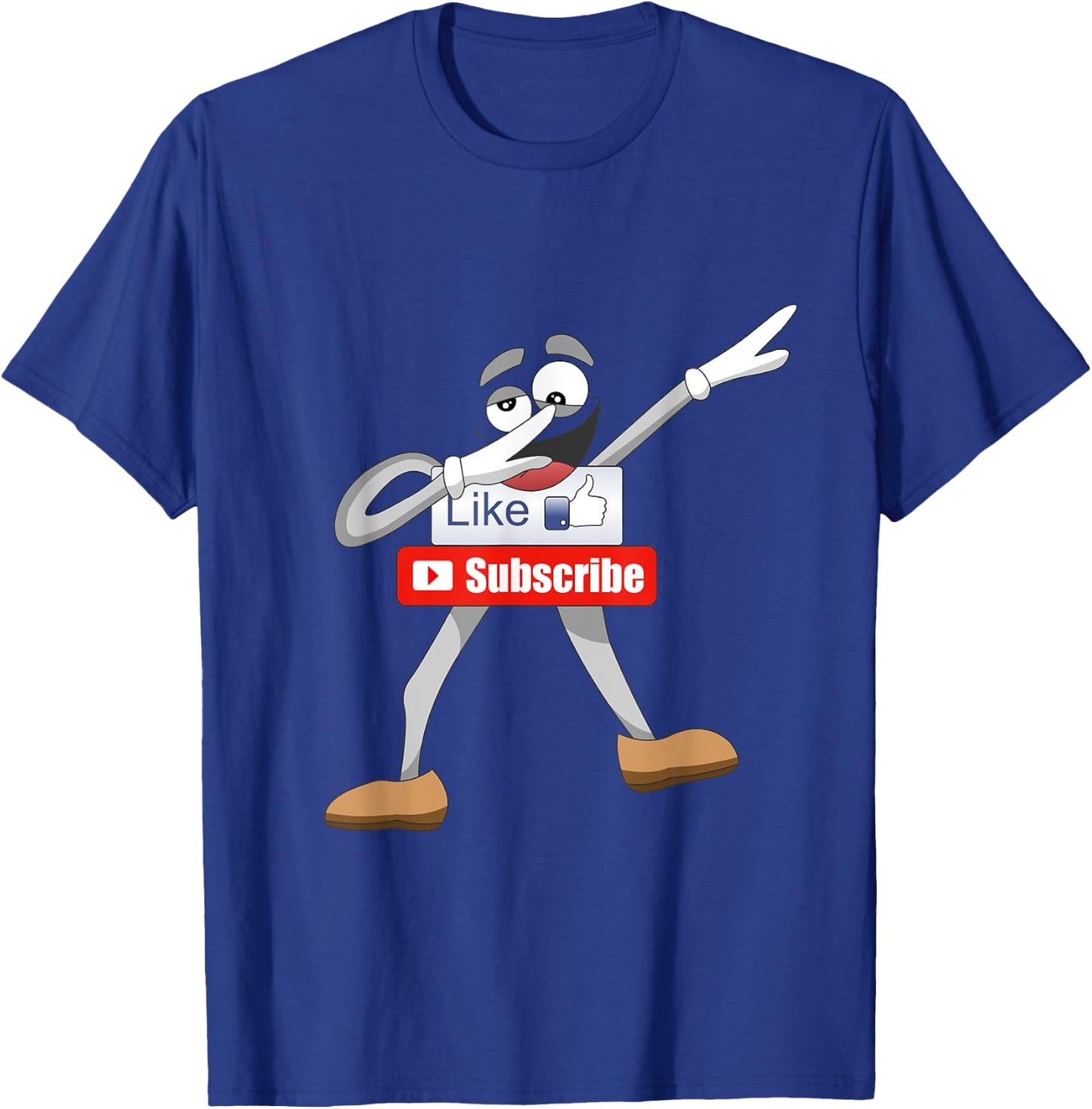 Funny Video Blogger Vlogger Dabbing Like Subscribe Button T-Shirt - T-Shirt | Royal
