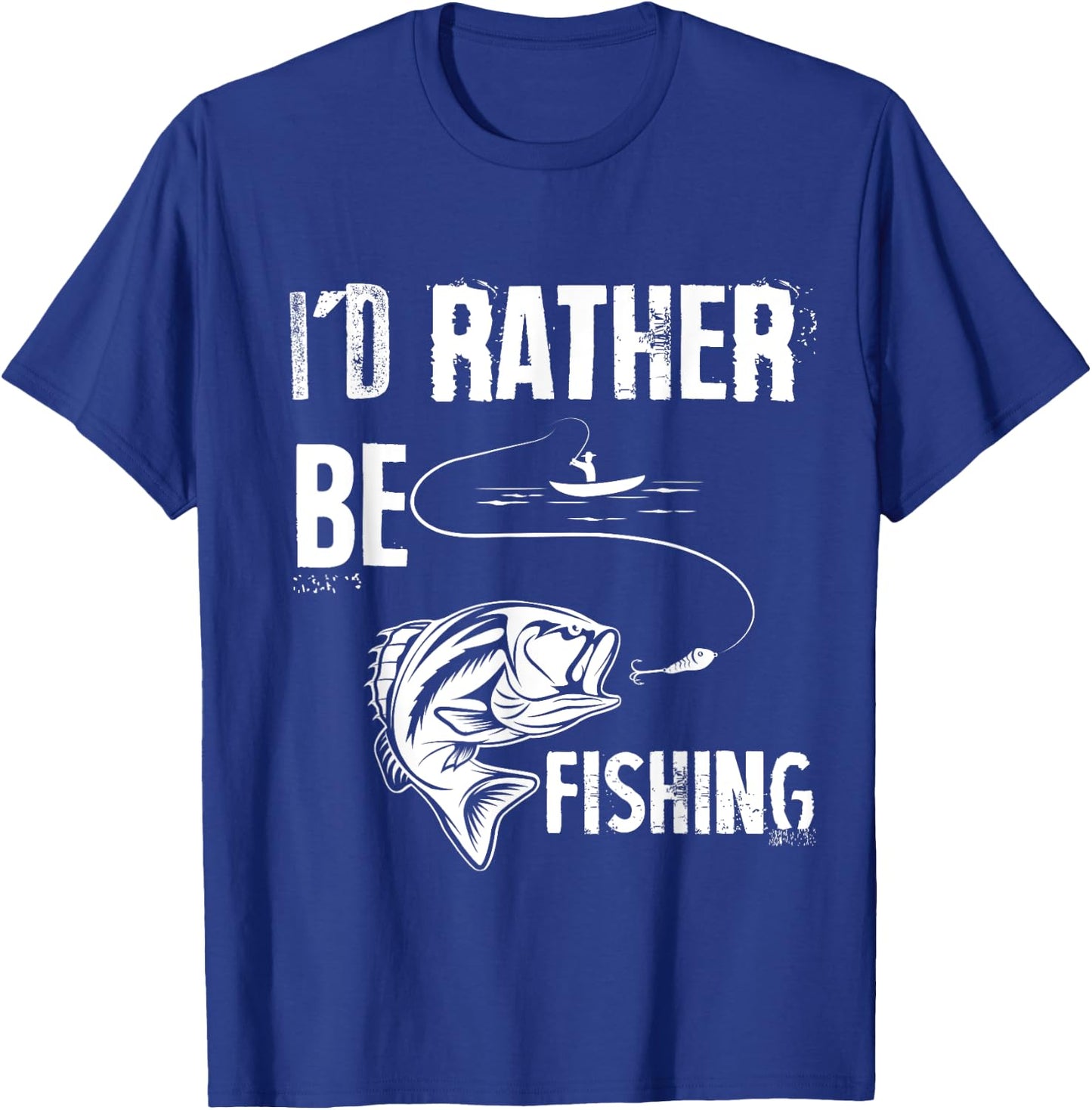 I'd Rather Be Fishing Funny T-Shirt - T-Shirt | Royal