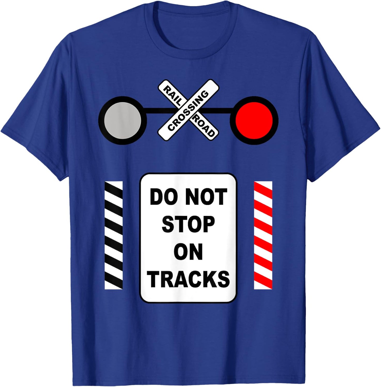 Railroad Crossing Sign Halloween Costume Railway Train T-Shirt - T-Shirt | Royal