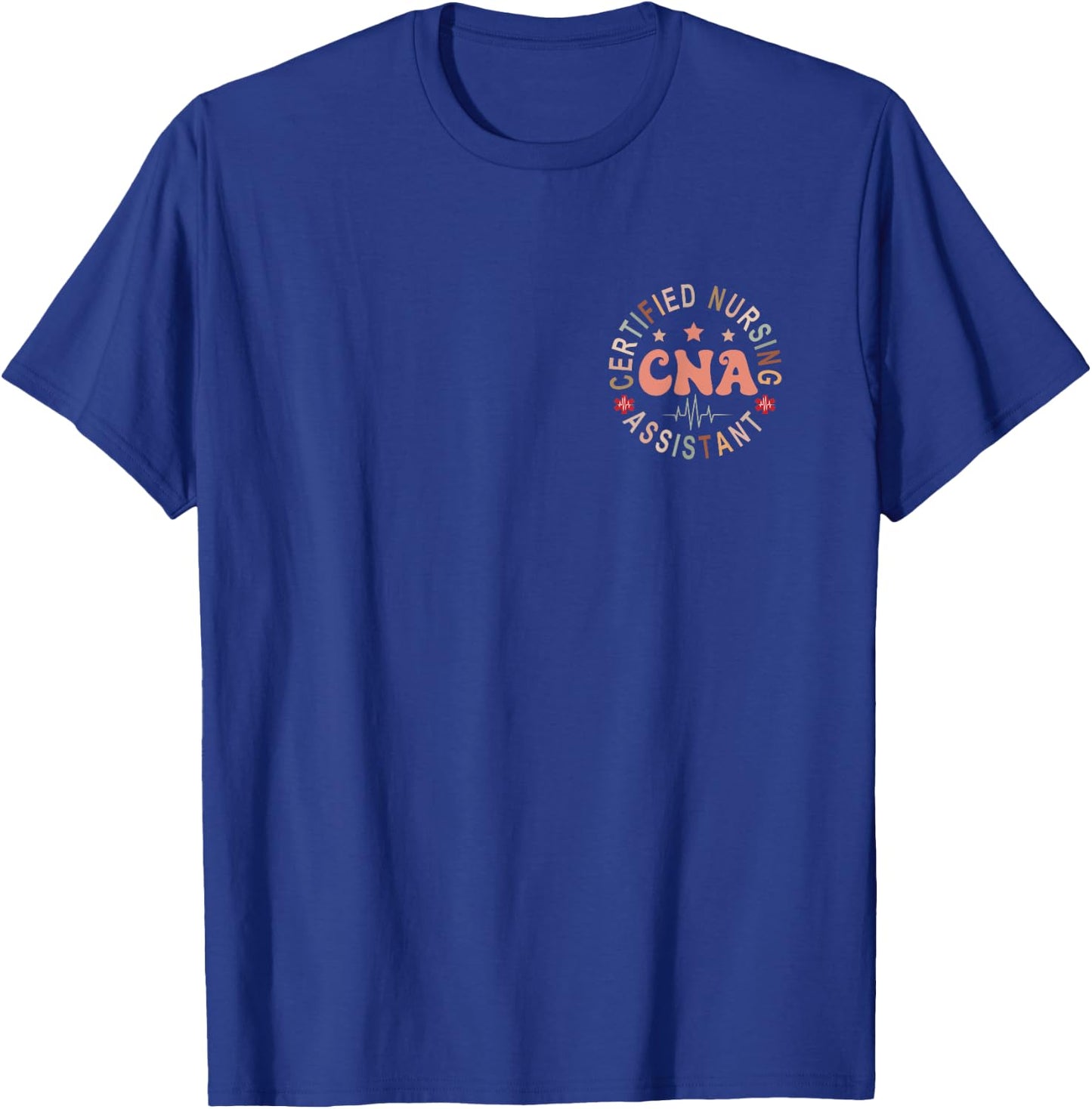 Certified Nurse Assistant Appreciation CNA Apparel -Adults Black Small Retro Short Sleeve Nurse Assistant T-Shirt - T-Shirt | Royal