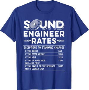 Studio Audio Engineer Rates Funny Sound Guy Tech T-Shirt - T-Shirt | Royal