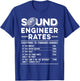Studio Audio Engineer Rates Funny Sound Guy Tech T-Shirt - T-Shirt | Royal