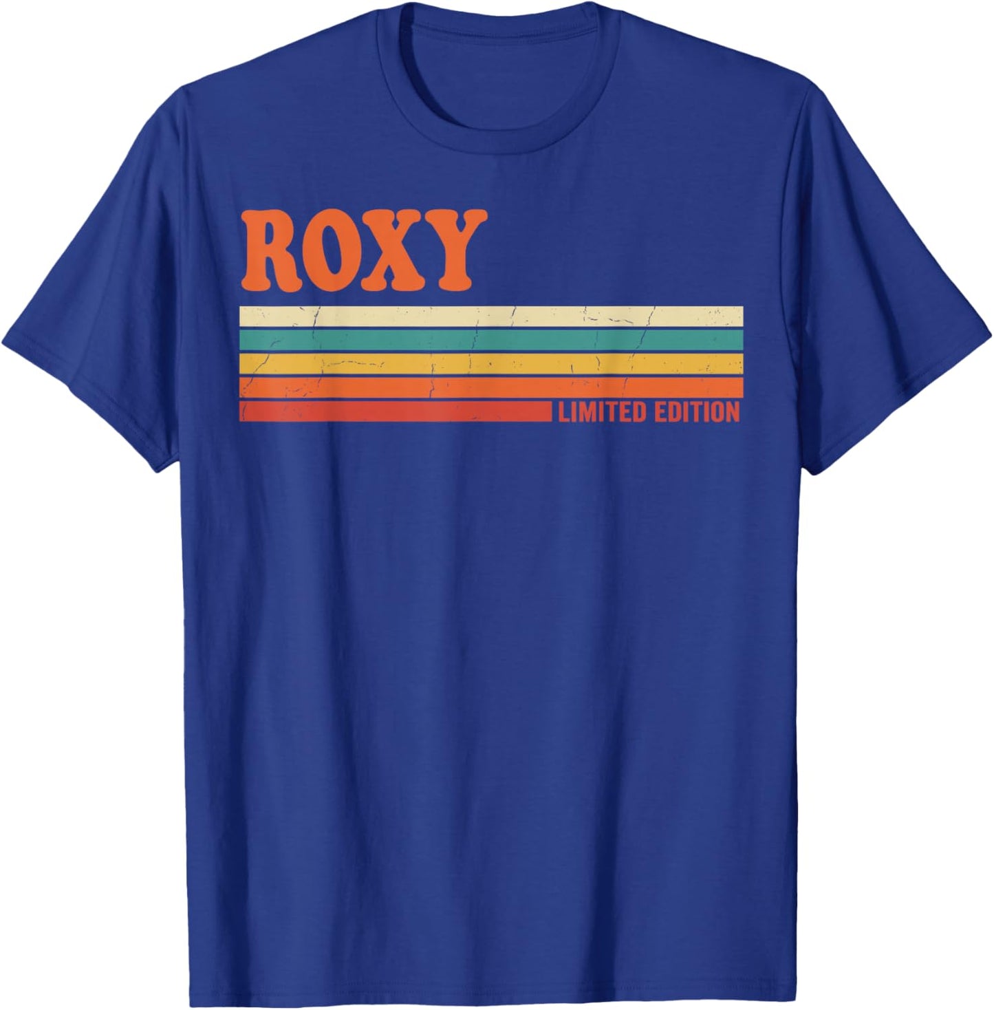 Roxy Retro Personalized First Name Vintage Stripes T-Shirt - T-Shirt | Royal