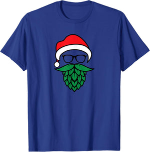 Hipster Santa Hops Beard Christmas for Beer Lovers T-Shirt - T-Shirt | Royal