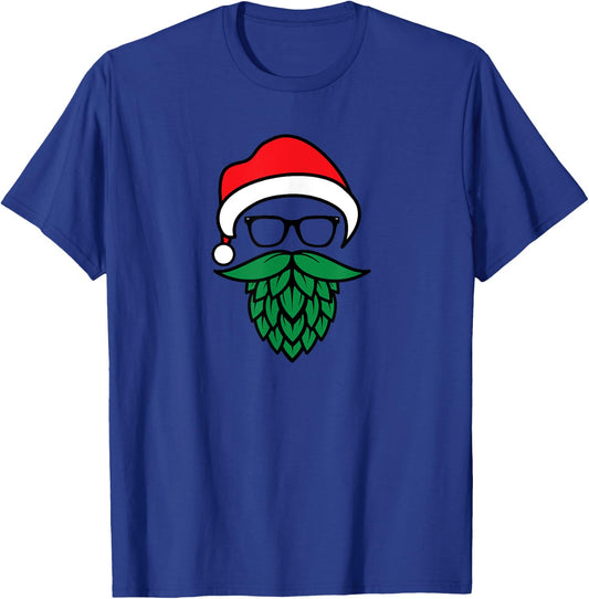 Hipster Santa Hops Beard Christmas for Beer Lovers T-Shirt - T-Shirt | Royal