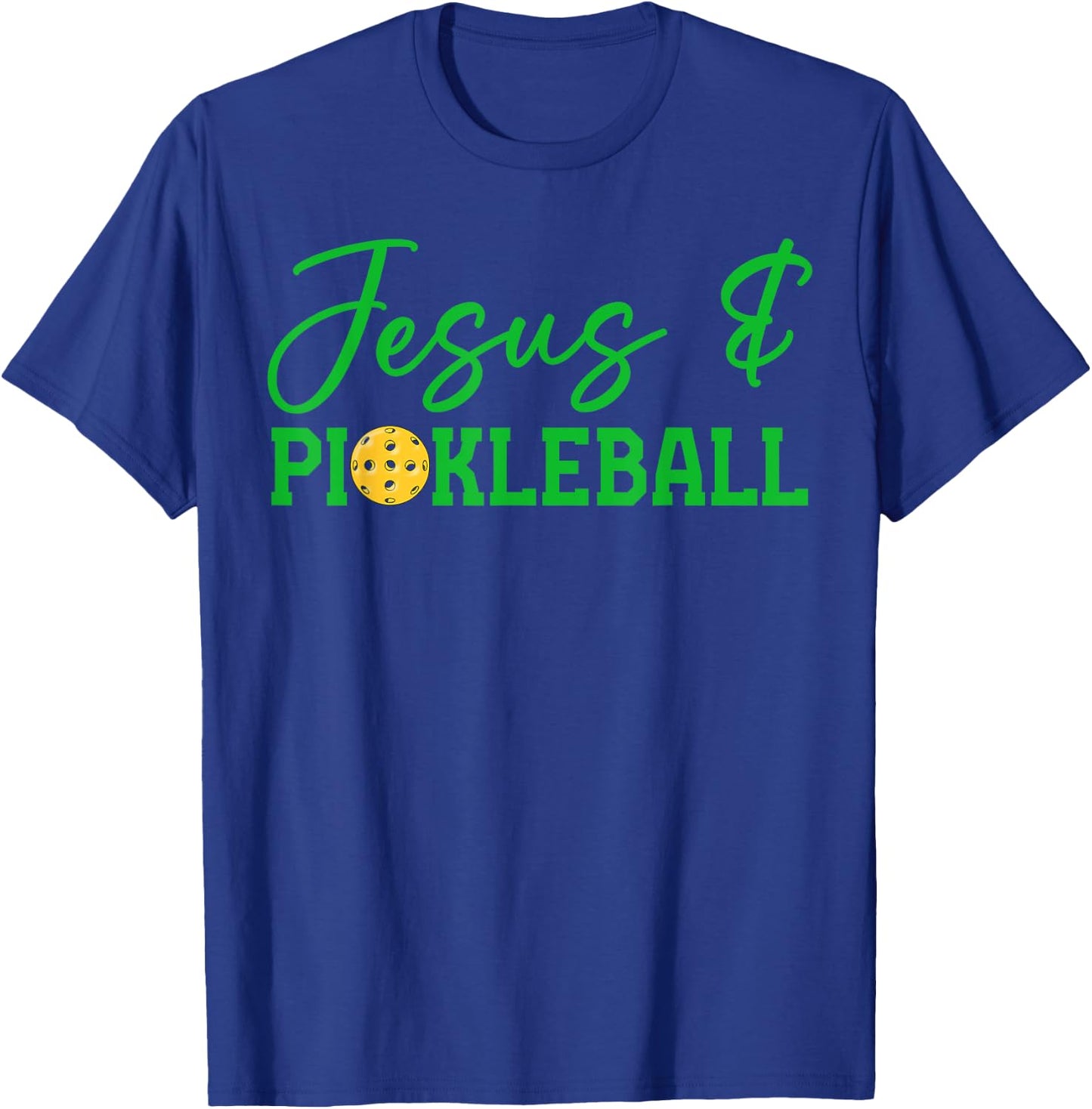 Jesus and Pickleball Funny Christian Pickleball Player Retro T-Shirt - T-Shirt | Royal