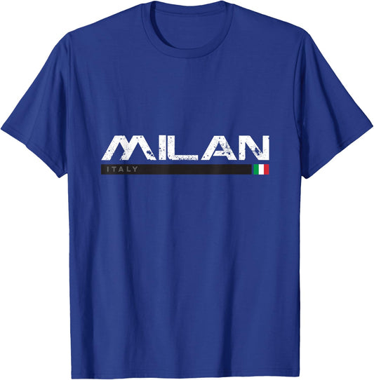 Milan Italy Retro Vintage T-Shirt - T-Shirt | Royal