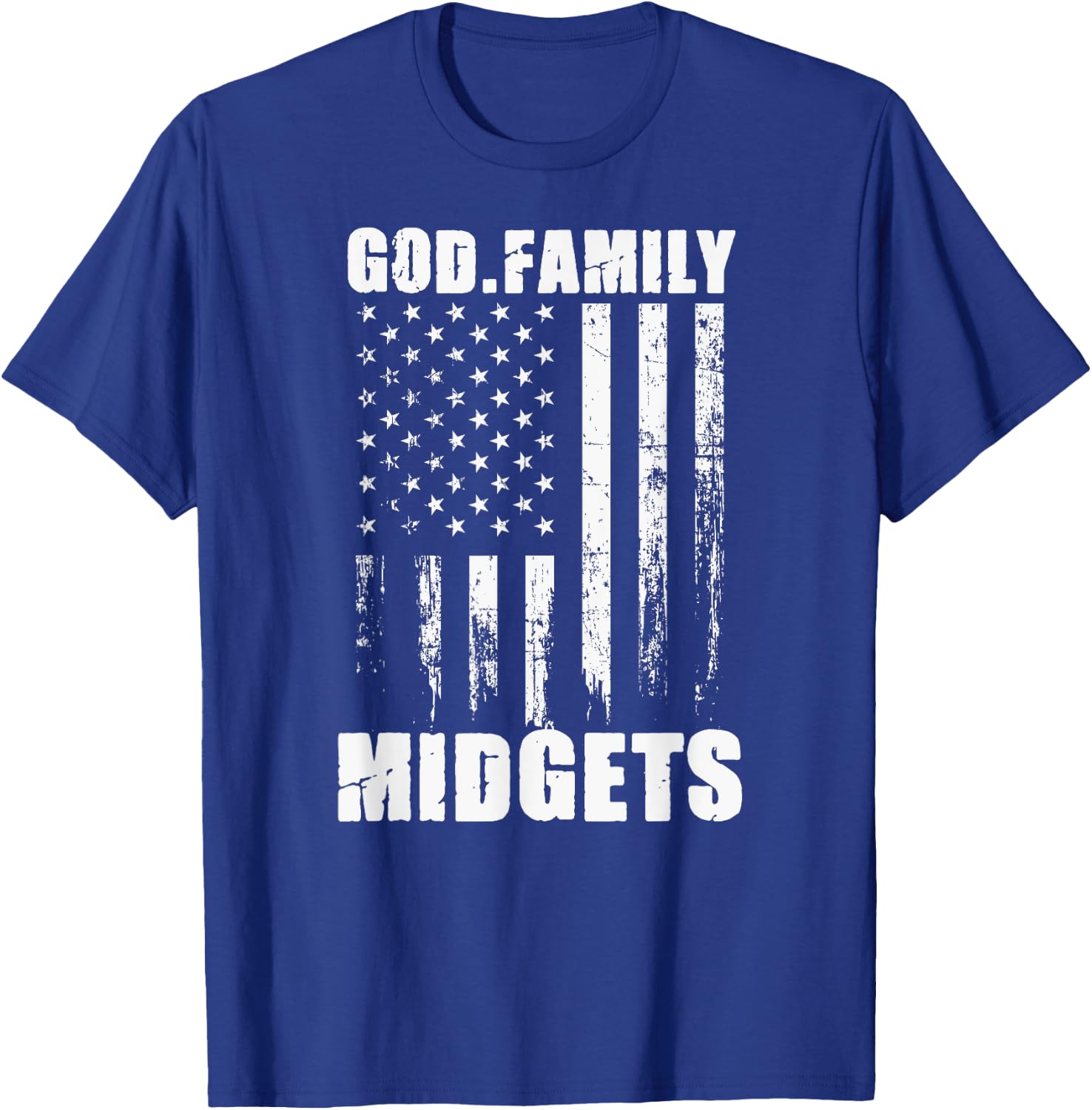 Putnam County Midgets God. Family. Vintage USA Flag T-Shirt - T-Shirt | Royal