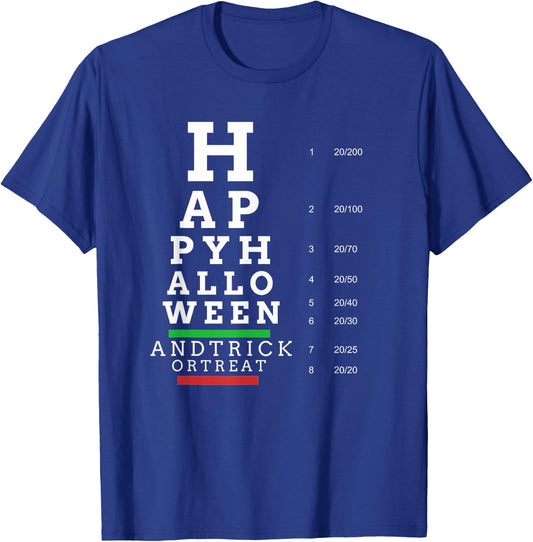 Optometrist Halloween Eye Chart - Optometry Eye Doctor T-Shirt - T-Shirt | Royal