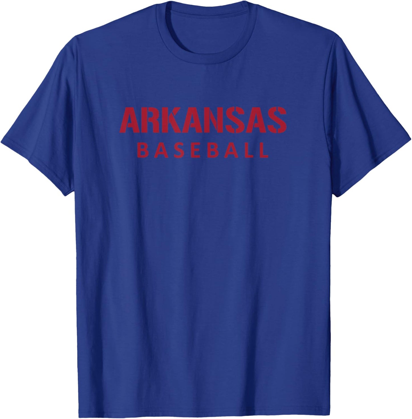 Arkansas Baseball Block and Stencil Font T-Shirt - T-Shirt | Royal