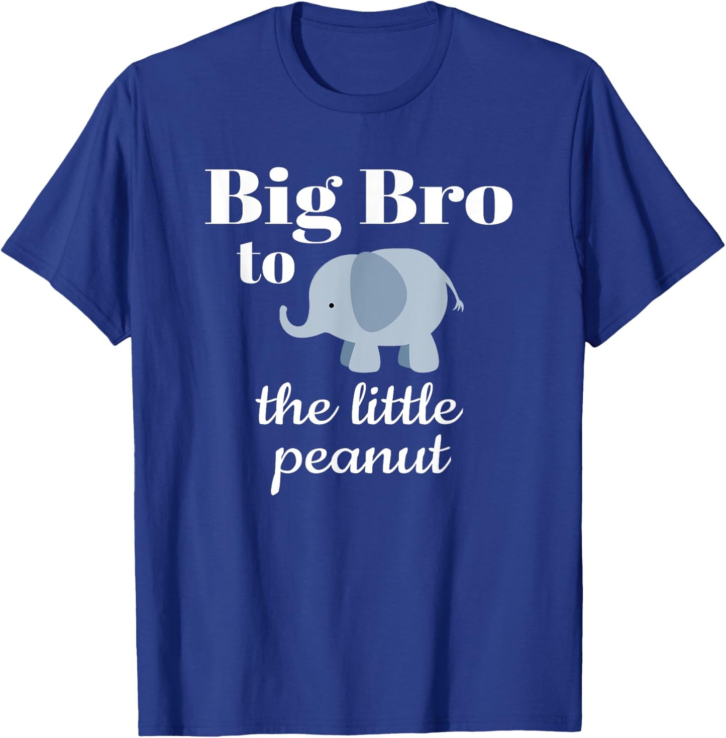 Matching Baby Shower Couples Shirt Elephant Big Bro Peanut T-Shirt - T-Shirt | Royal