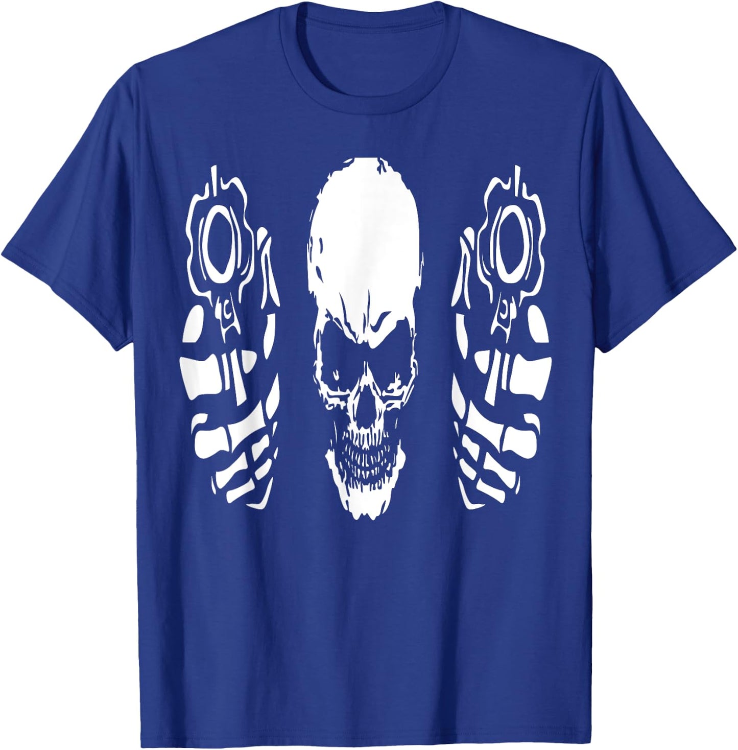 Skeleton Skull Double Gun Revolvers Skull Head ARRR T-Shirt - T-Shirt | Royal