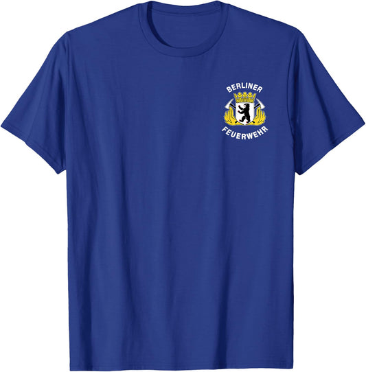 Germany Berlin Fire Services Berliner Feuerwehr Firefighter T-Shirt - T-Shirt | Royal