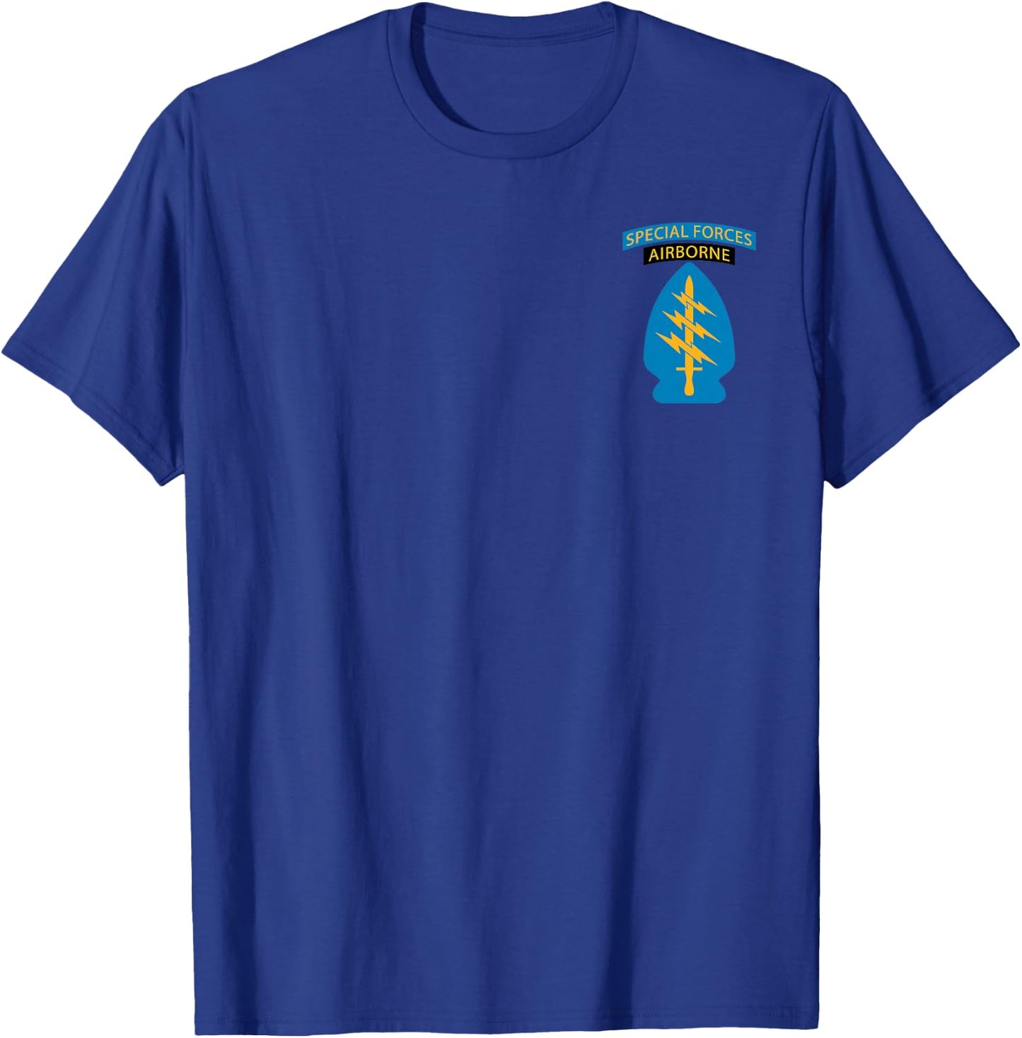 Army Special Forces Green Berets Airborne Veteran Patch T-Shirt - T-Shirt | Royal