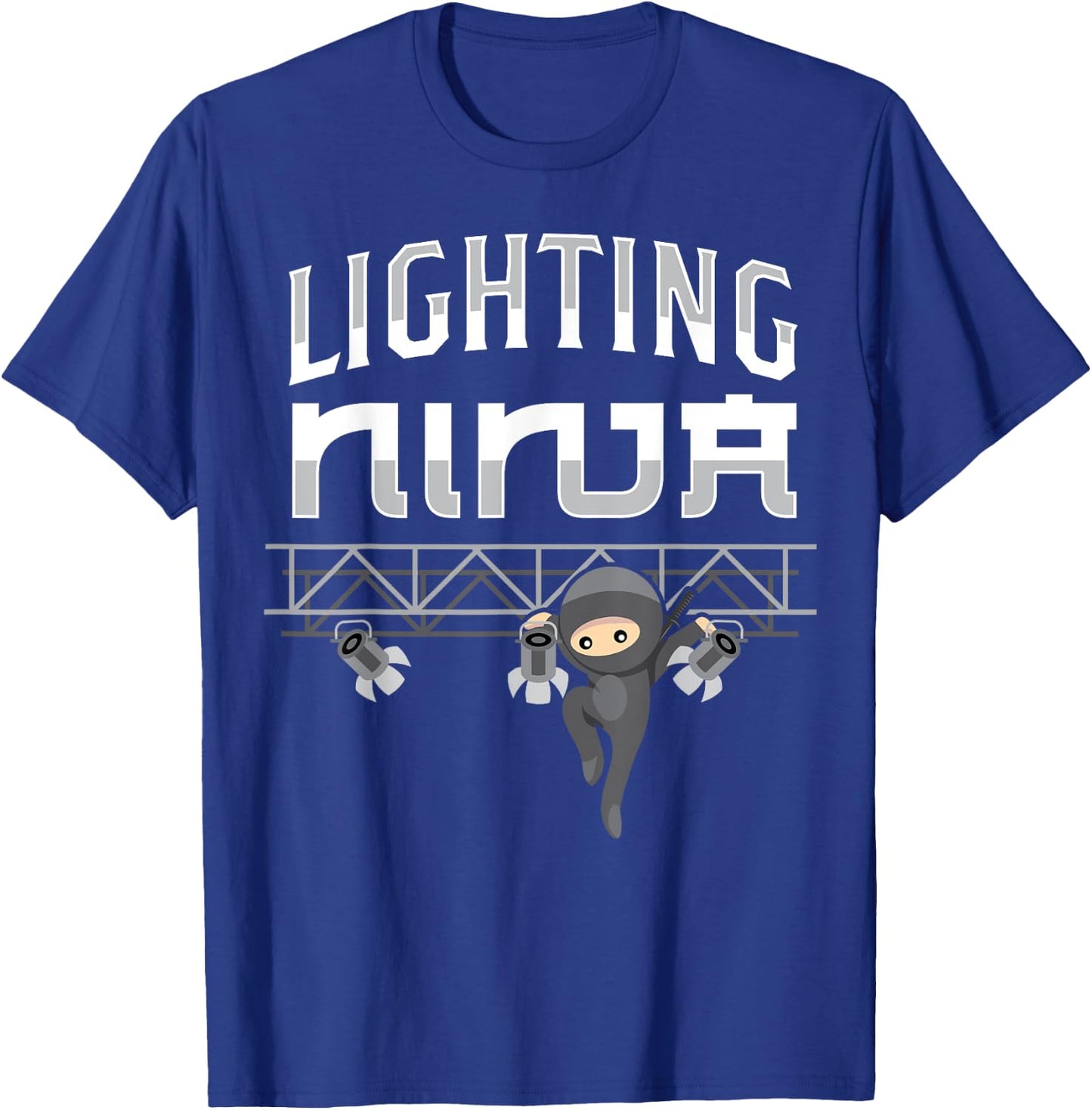 Lighting Ninja Electric Lights Technician Tech T-Shirt - T-Shirt | Royal