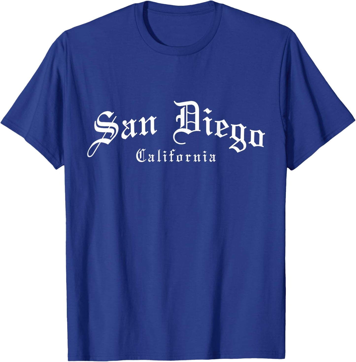 San Diego California Old School English Font Vintage T-Shirt - T-Shirt | Royal