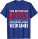 This Boy Runs On Jesus And Video Games Christian Gift T-Shirt - T-Shirt | Royal