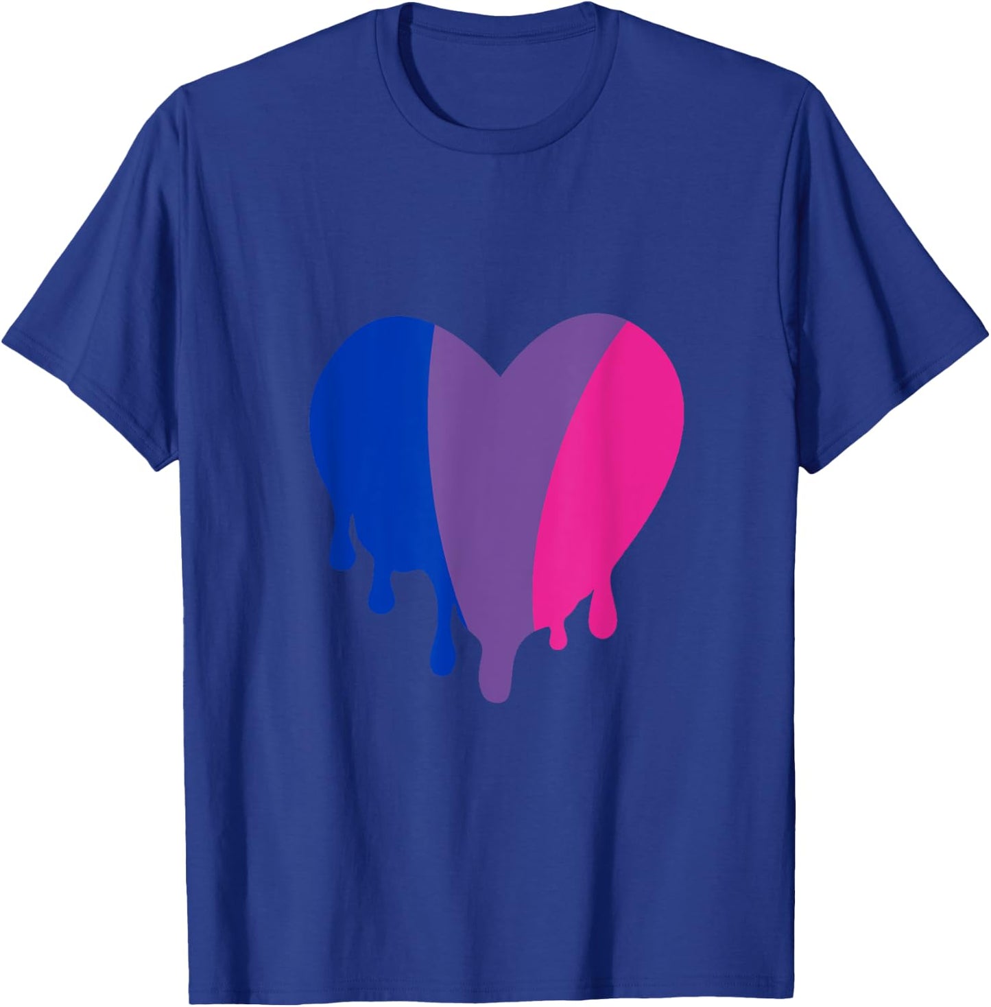 Blue Purple and Pink Dripping Heart T-Shirt - T-Shirt | Royal