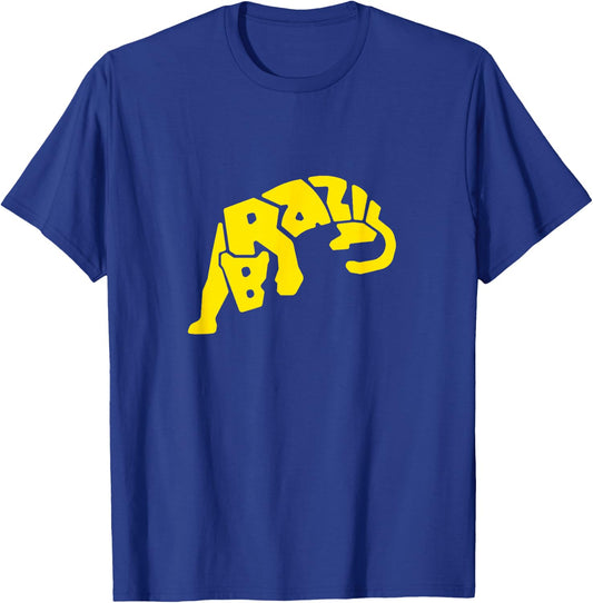 Brazil Jaguar Word Art - Funny Animal T-Shirt - T-Shirt | Royal