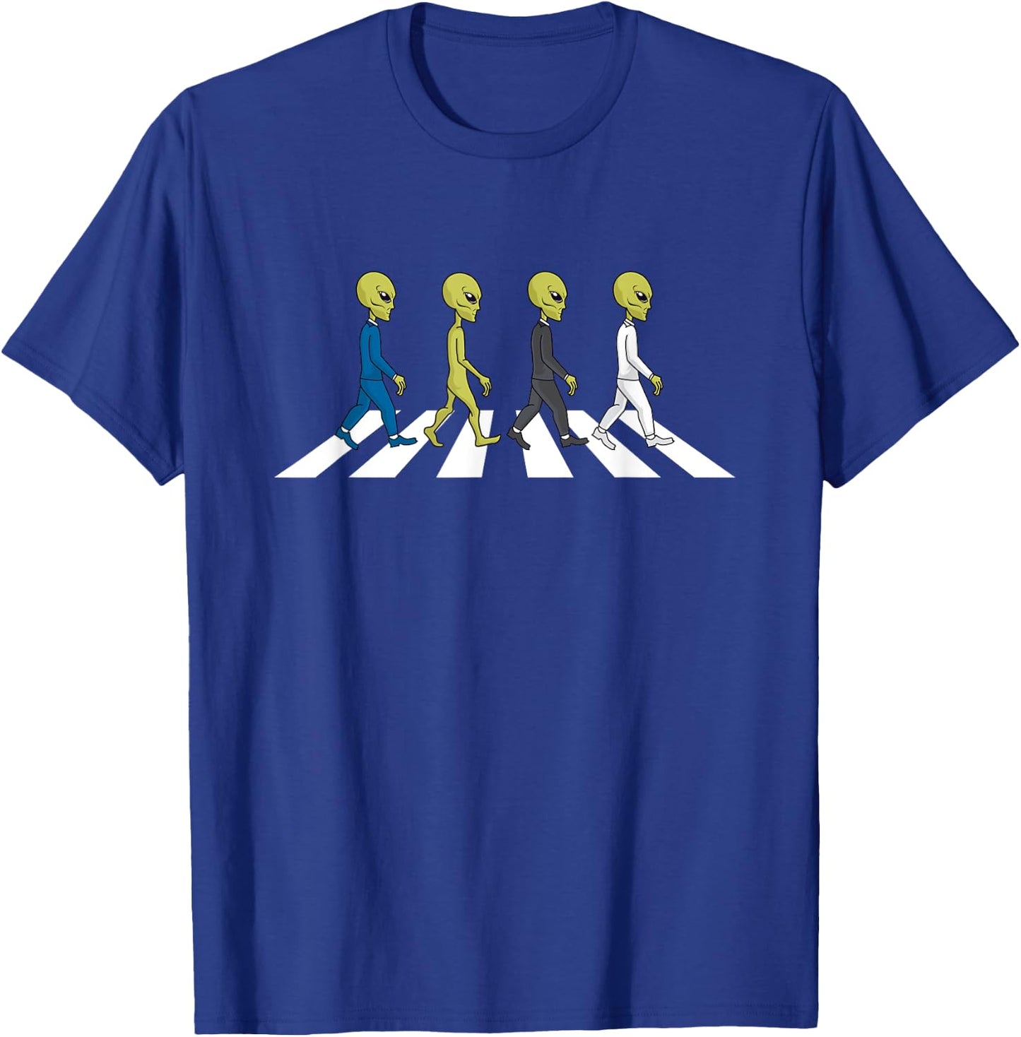 UFO Extraterrestrial Crossing Alien T-Shirt - T-Shirt | Royal