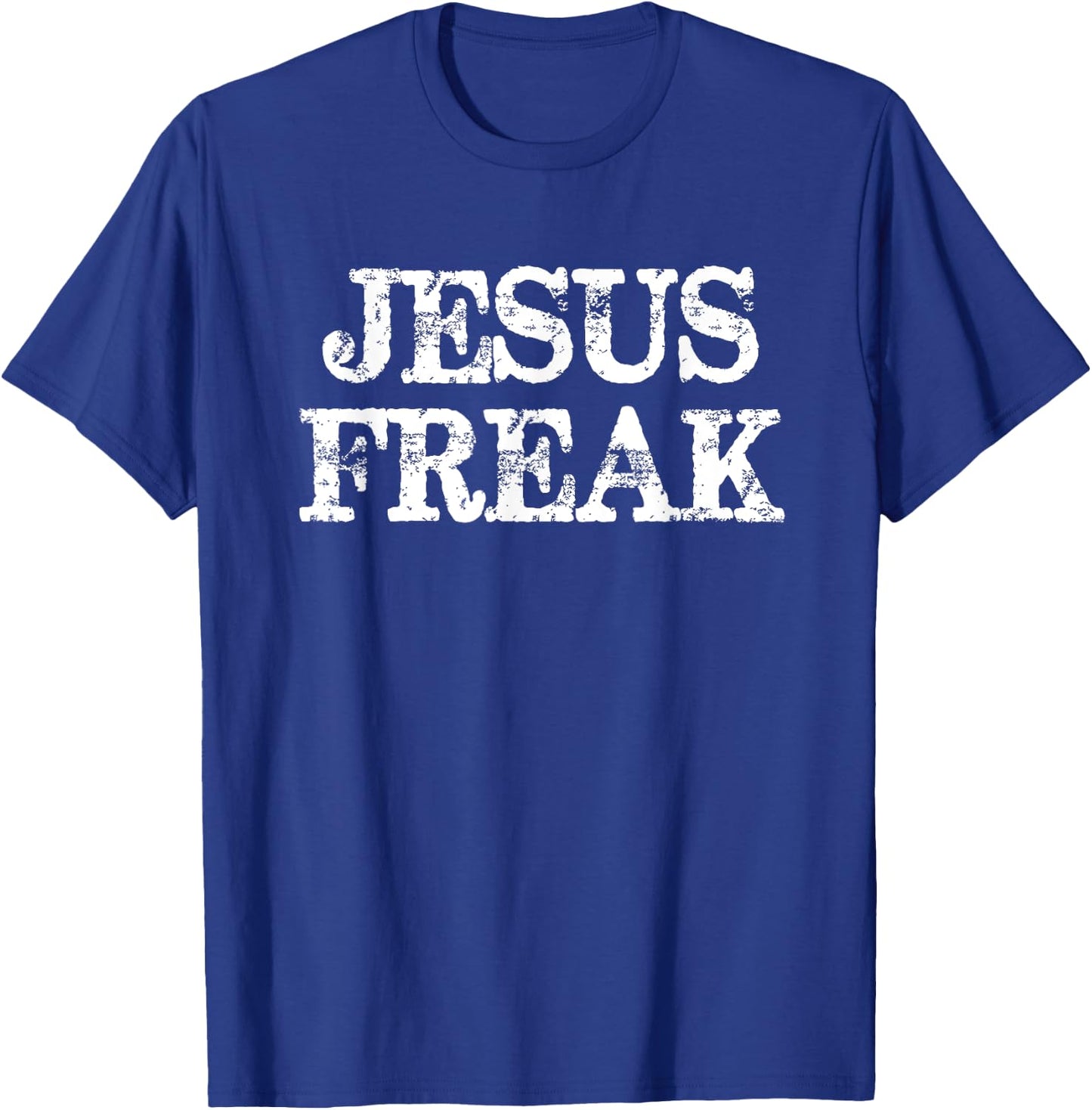 Jesus Saves Christian Religious Distressed Modern Letter Print Black -Adults T-Shirt - T-Shirt | Royal