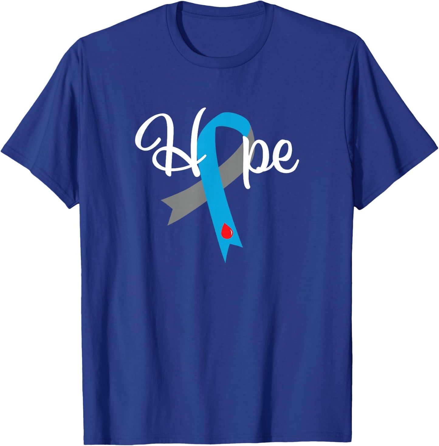 Type 1 Diabetes T1D Hope Awareness Ribbon Gifts Men Women T-Shirt - T-Shirt | Royal