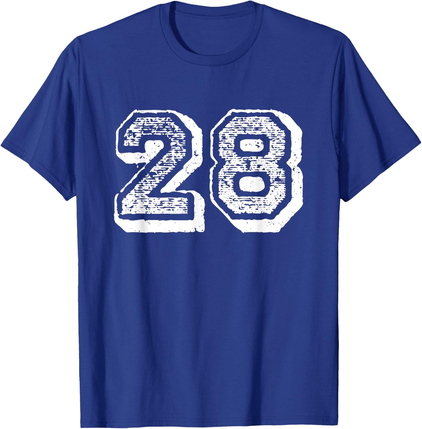 Number 28 Sports Jersey Player #28 Fan FRONT Print Vintage T-Shirt - T-Shirt | Royal