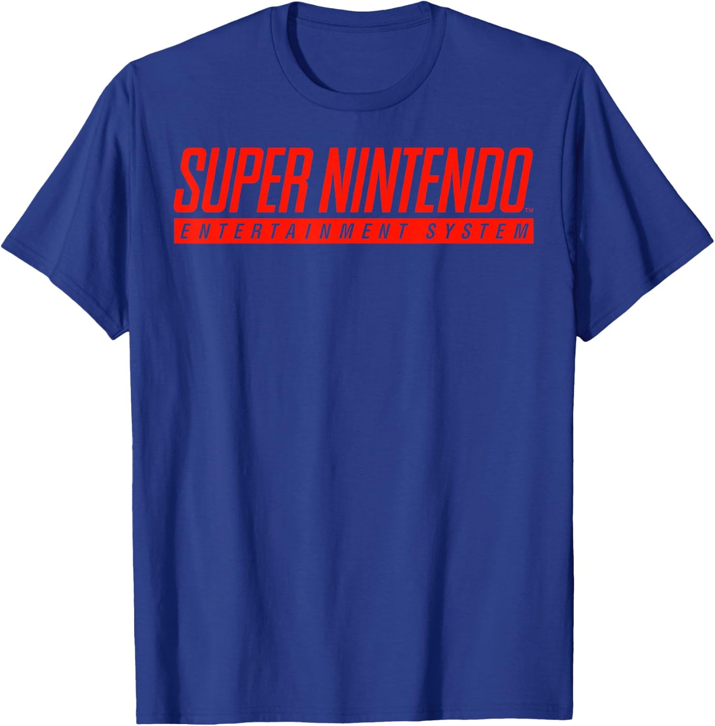 Super Nintendo Entertainment System Classic Logo T-Shirt - T-Shirt | Royal