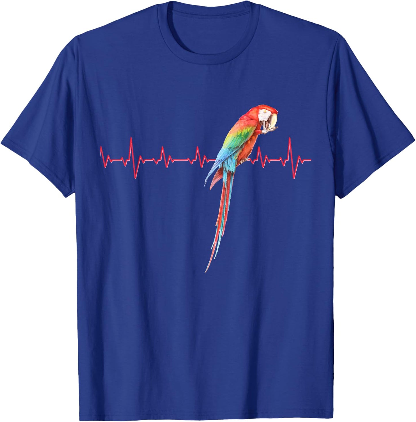 Macaw Heartbeat - Parrot and Macaws Gift T-Shirt - T-Shirt | Royal