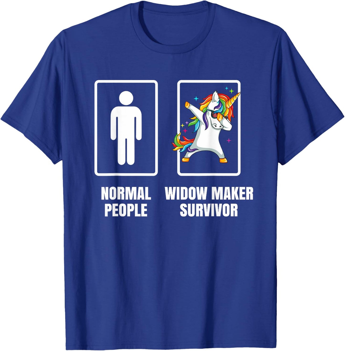 Dabbing Unicorn Widow Maker Heart Attack Survivor Get Well T-Shirt - T-Shirt | Royal