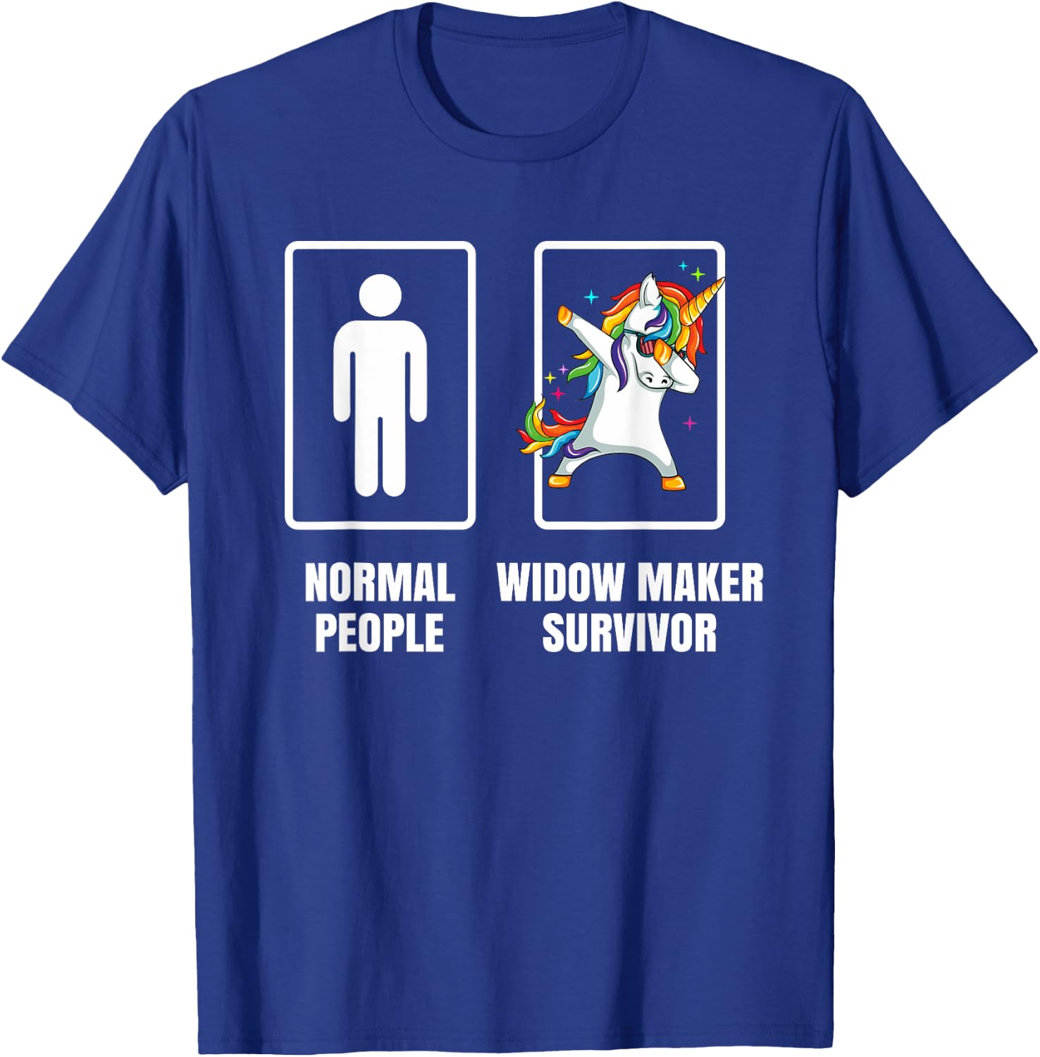 Dabbing Unicorn Widow Maker Heart Attack Survivor Get Well T-Shirt - T-Shirt | Royal