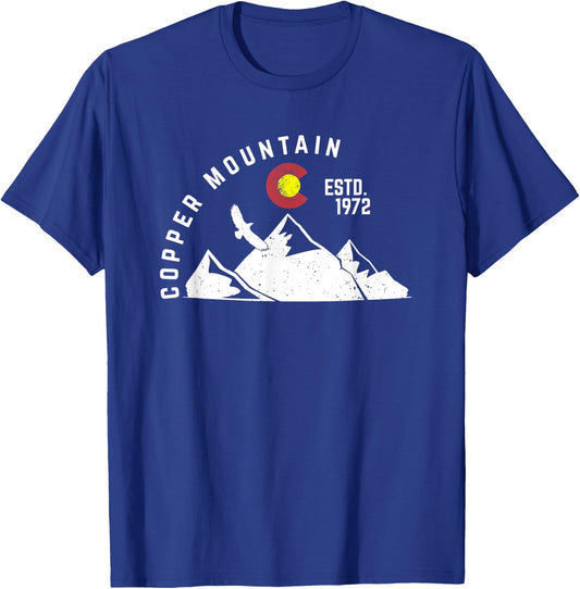 Copper Mountain Est 1972 Colorado Vintage White Gift T-Shirt - T-Shirt | Royal