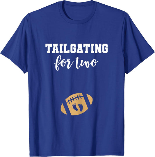 Football Pregnancy Announcement Fall Baby Reveal T-Shirt - T-Shirt | Royal