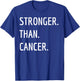 Stronger Than Cancer Awareness Chemo Survivor Gift T-Shirt - T-Shirt | Royal