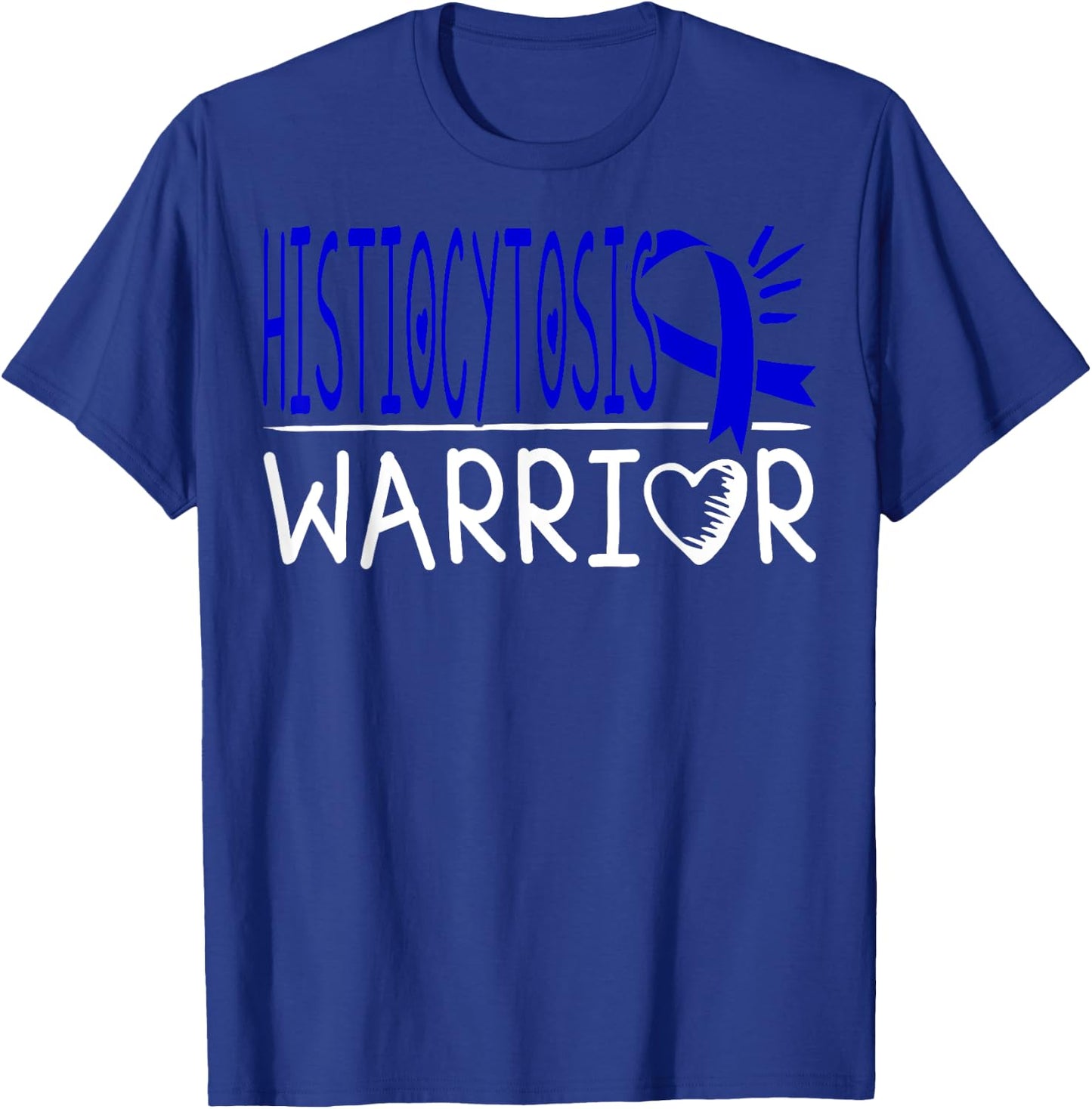 Dark Blue Awareness Ribbon Langerhans Cell Histiocytosis T-Shirt - T-Shirt | Royal