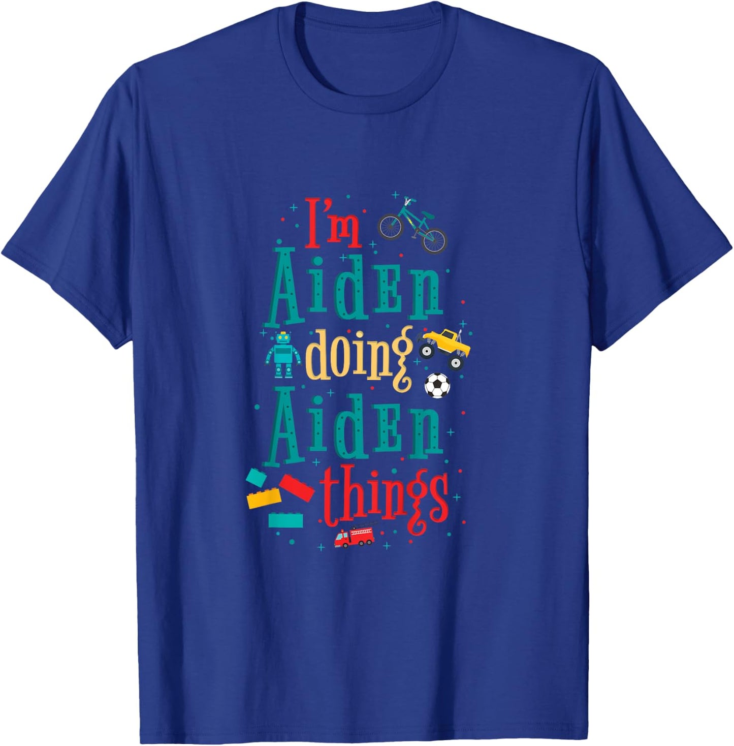 Kids I'm Aiden Doing Aiden Things Cute Boys Gift T-Shirt - T-Shirt | Royal