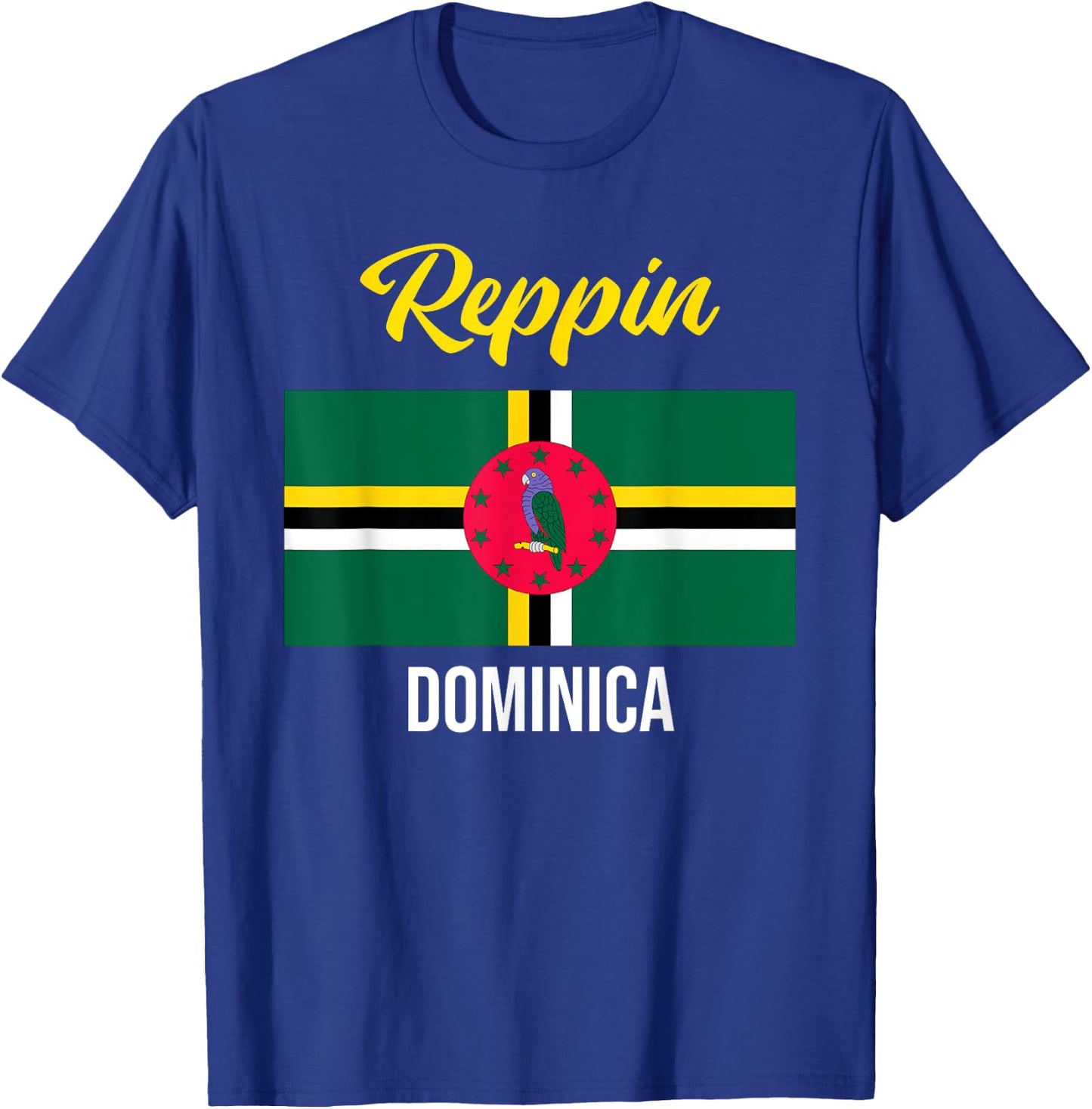 Dominica Flag Reppin West Indies Vacation T Shirt T-Shirt - T-Shirt | Royal
