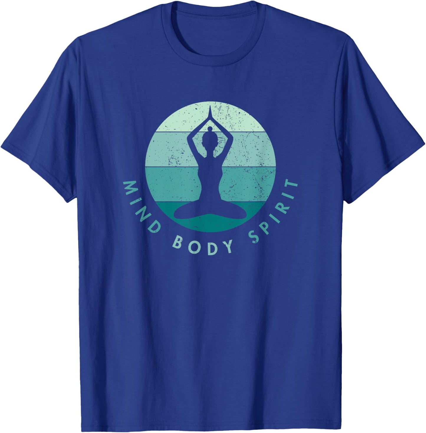 Meditation Yoga - Mind Body Soul - Cool Blue T-Shirt - T-Shirt | Royal